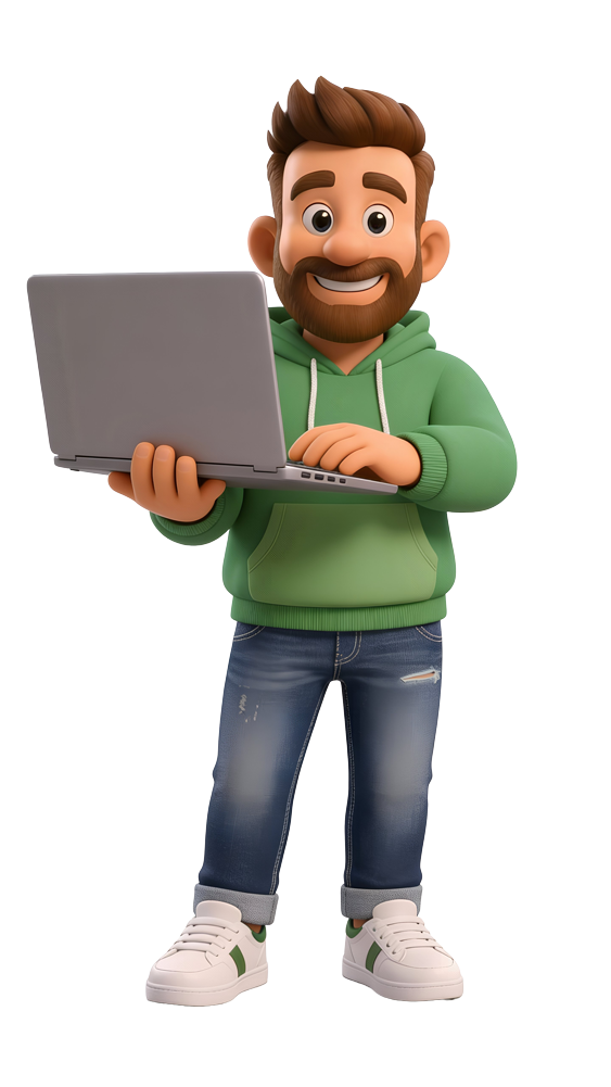 Rory building an offer on a laptop
